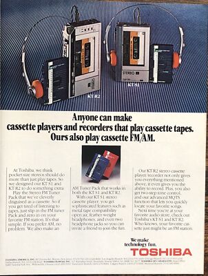 TOSHIBA フラッシュガン　激レア　昭和42年 1981 Toshiba Personal Stereo PRINT AD Cassette FM/AM Players VTG