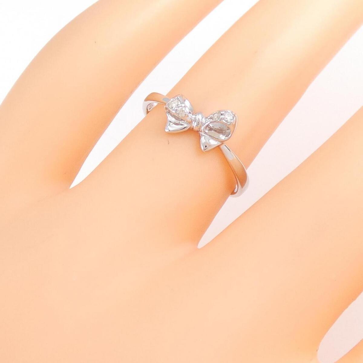 Authentic K10WG Ribbon Diamond Ring 0.04CT #246-000-376-0956 Authentic K10WG Ribbon Diamond Ring 0.04CT #246-000-376-0956