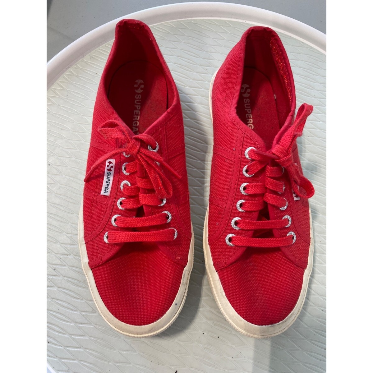 Superga 2750 Cotu Classic Sneaker Women Low Top Red White Canvas