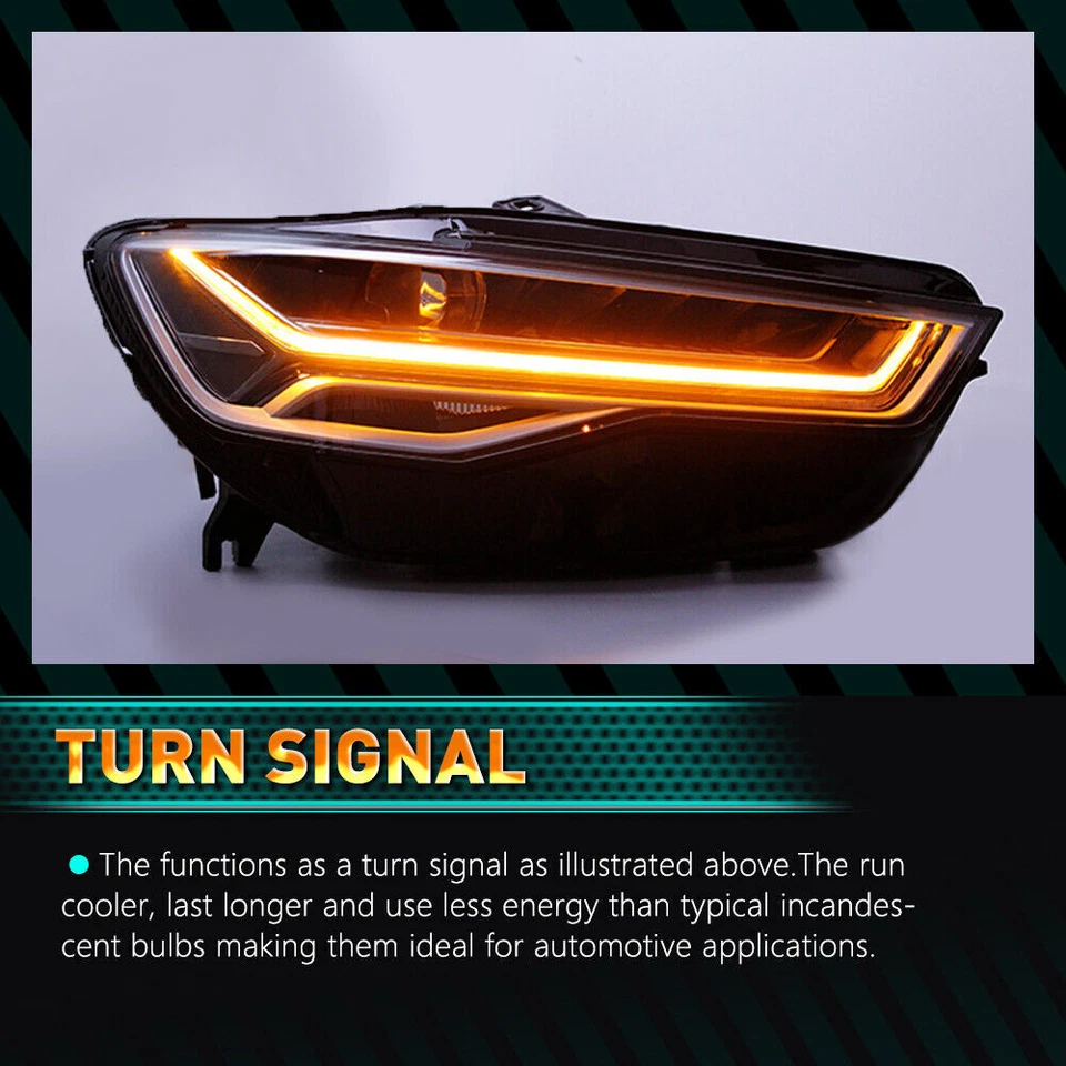 ✅Para Audi A6 2012-2018 Actualización Faros LED DRL Proyector Faros 1 Par Foto 4 de 4