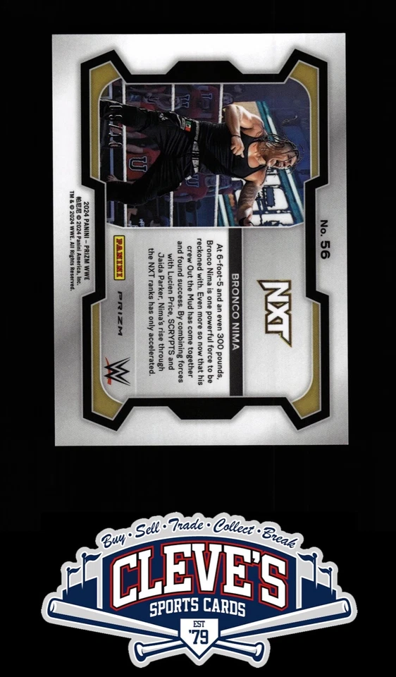 2024 PANINI WWE PRIZM BRONCO NIMA RC 09/10 GOLD PRIZM - Image 2 of 2