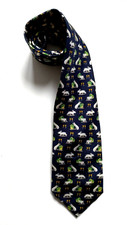 SIMPSON * PICCADILLY * NAVY WITH WHITE RABBIT MEN'S VINTAGE SILK PRINT TIE