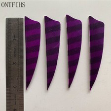 50PCS 3inch Striped Purple Shield Fletches Feathers Fletching RW LW