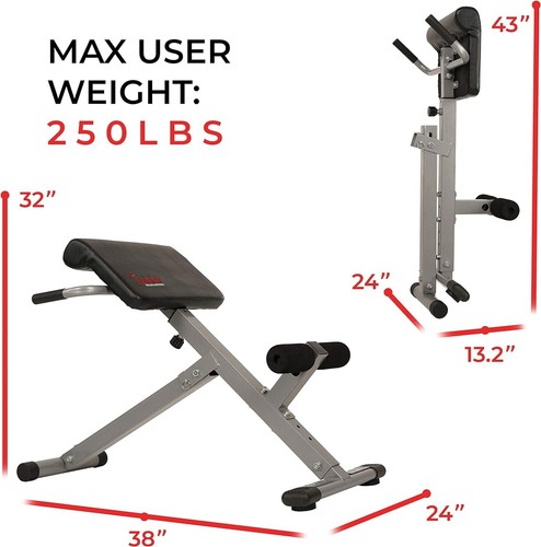 Foldable Heavy-Duty Roman Chair for Ab & Glute Workouts - Adjustable & Compact - Picture 6 of 11