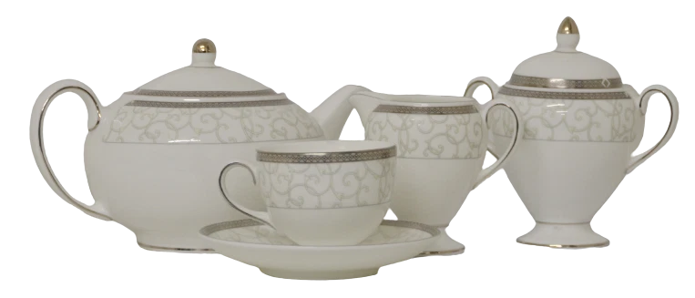 Wedgwood Set 9 Pezzi Servizio da The in Porcellana Celestial Platinum Tea Set