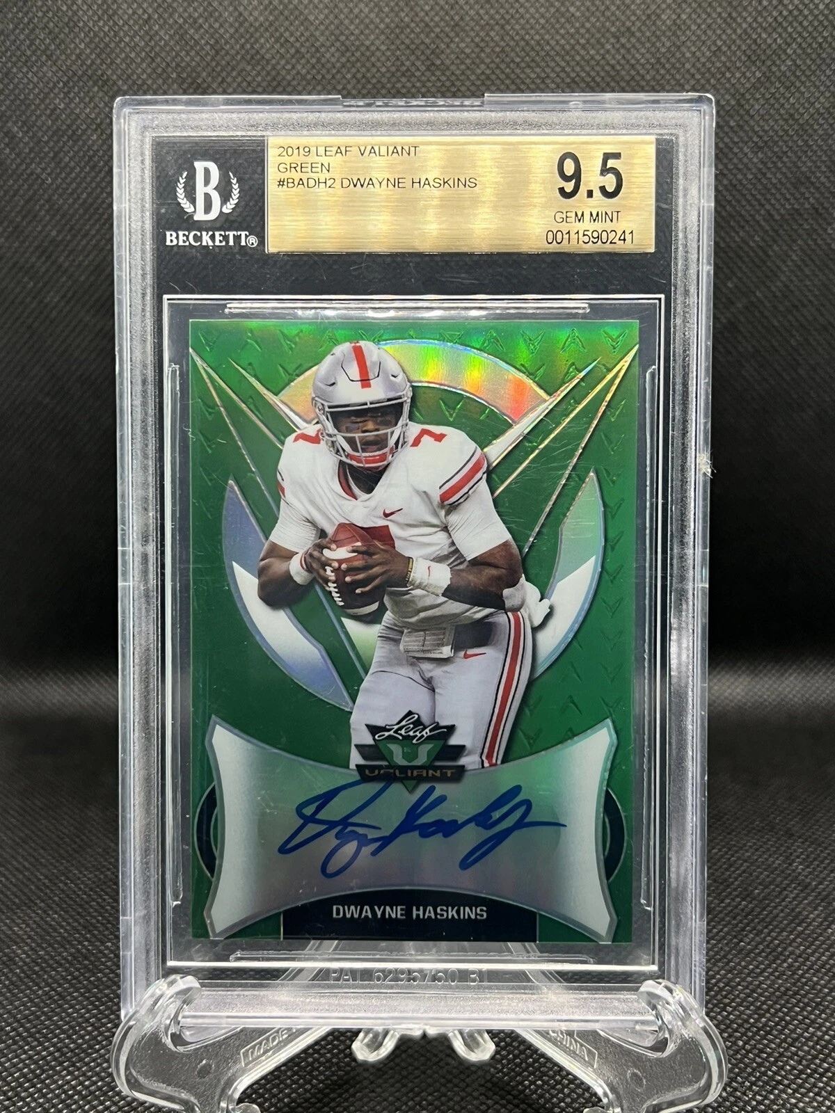 Dwayne Haskins Leaf Valiant Autographs #BADH2 Yellow