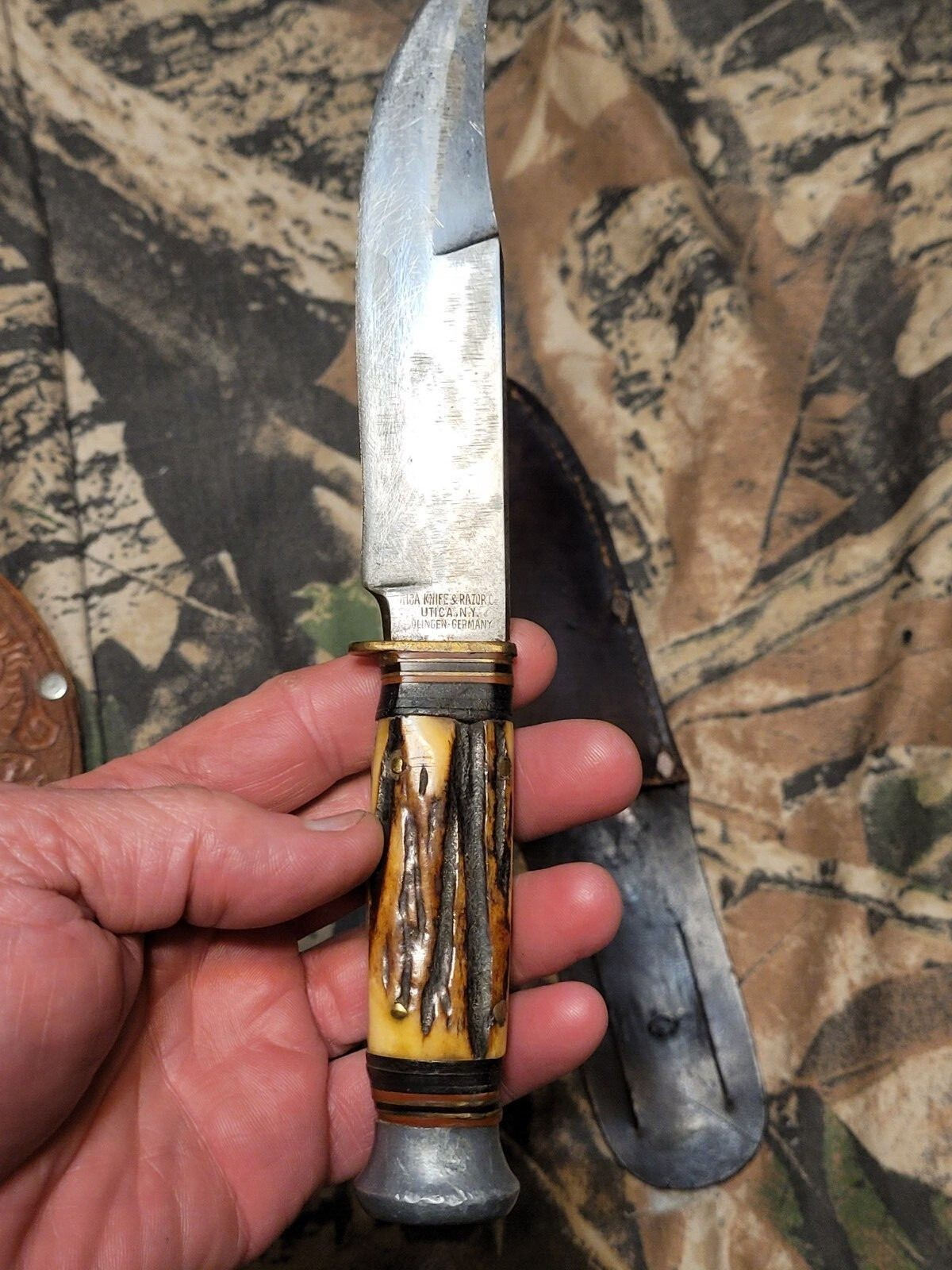 vintage sheath knife Utica knife and razor stag eBay