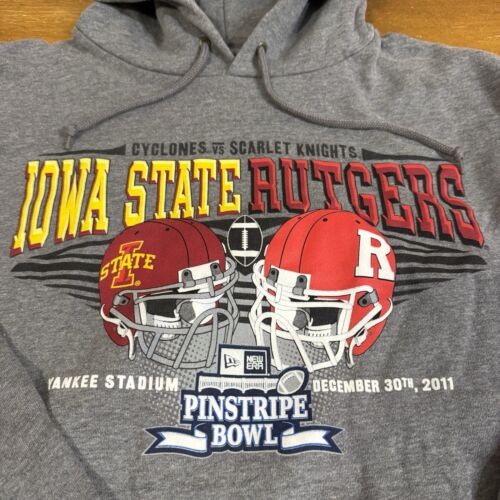 Iowa State Cyclones Hoodie Mens Large Gray Pullover Sweatshirt Pinstripe Bowl - Picture 3 of 10
