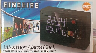 Finelife Weather Digital LCD Alarm Clock Temperature Humidity Time Alarm & Date
