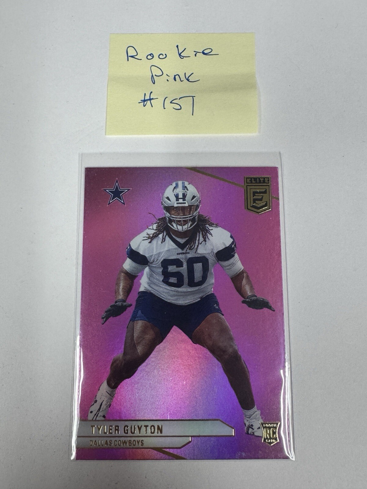 2024 Panini Donruss Elite Tyler Guyton Pink Rookie Card #151 Dallas Cowboys