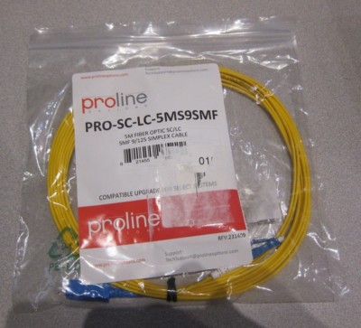PROLINE PRO-SC-LC-5MS9SMF 5M FIBER OPTIC SC/LC SMF 9/125 SIMPLEX CABLE