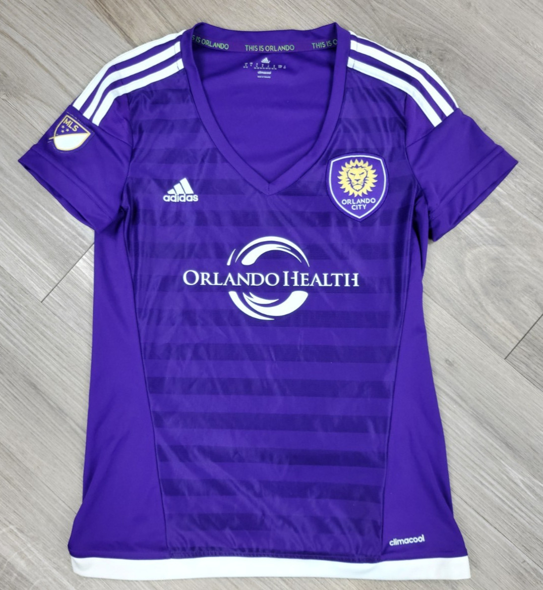 Adidas Mls Jersey Orlando City Sc Team Women’s Small Sm S Purple V Neck