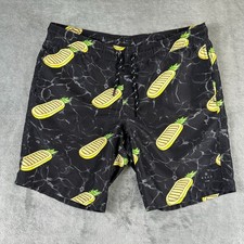 Neff Swim Trunks Mens Medium Black Yellow 9 P...
