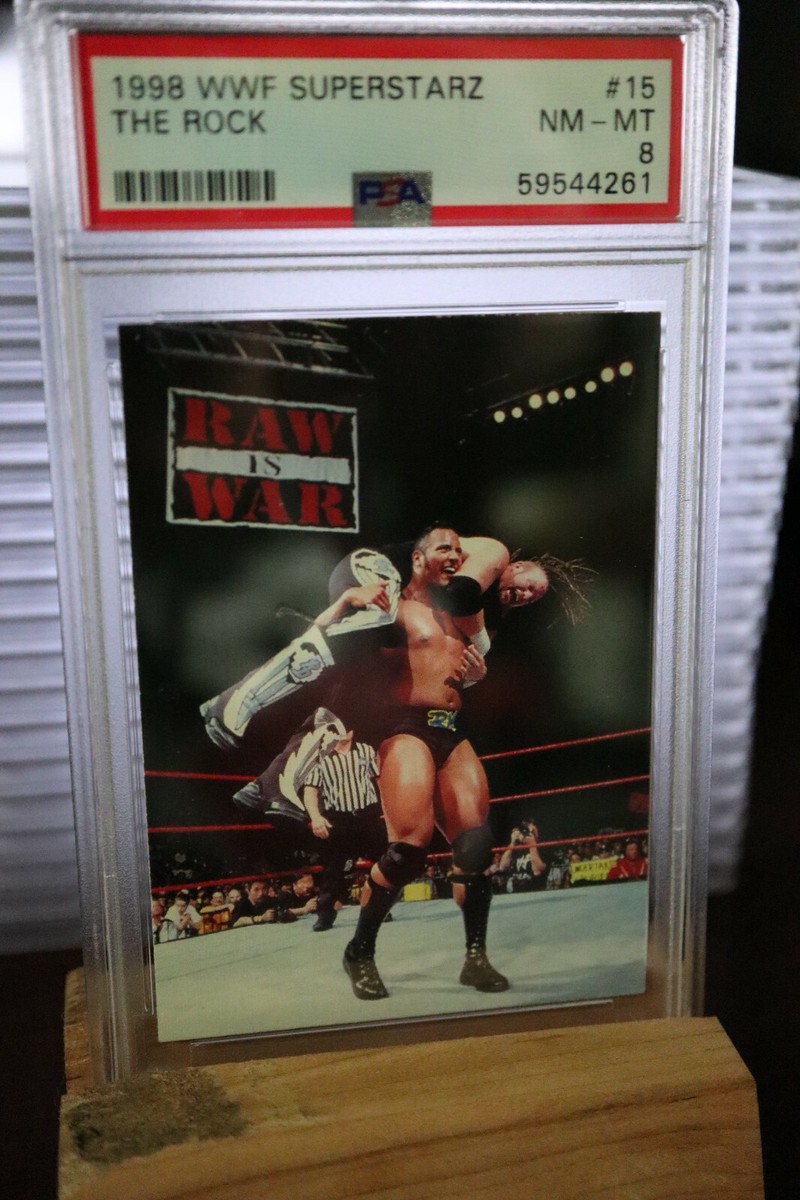1998 WWF Superstarz THE ROCK Rookie Card PSA NM-MT 8 | eBay