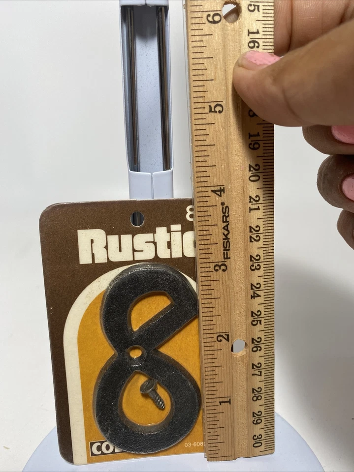 Vintage Cole Rustic Aluminum Cast Metal Mailbox Letters NOS Number 8 - Image 3 of 4