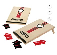 ESPN 36 inch Solid Wood Cornhole Set with All-Weather Bean Bags. New