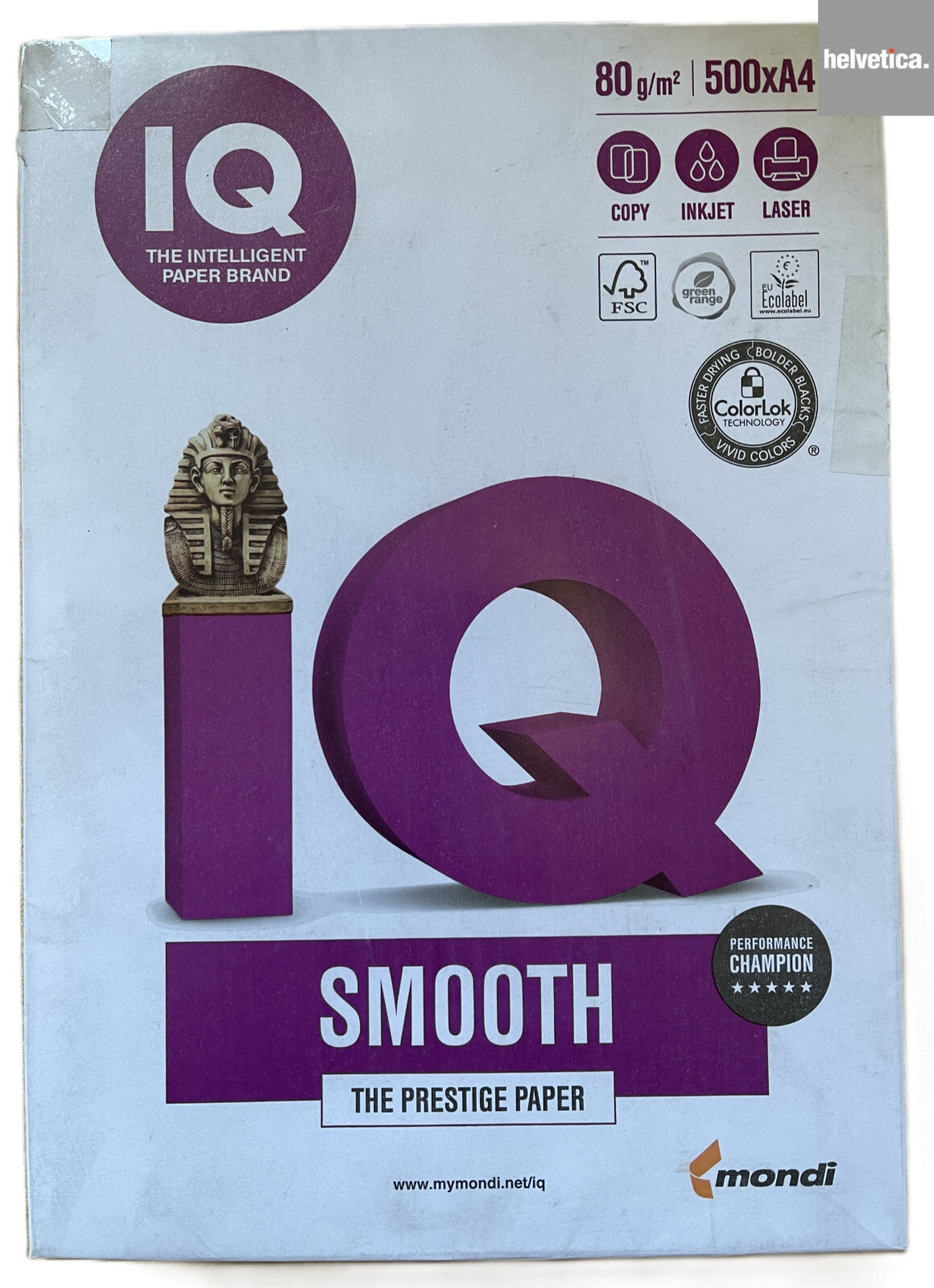 (500 Sheets) A4 Mondi 80gsm IQ Selection Smooth White Paper Printer Copy