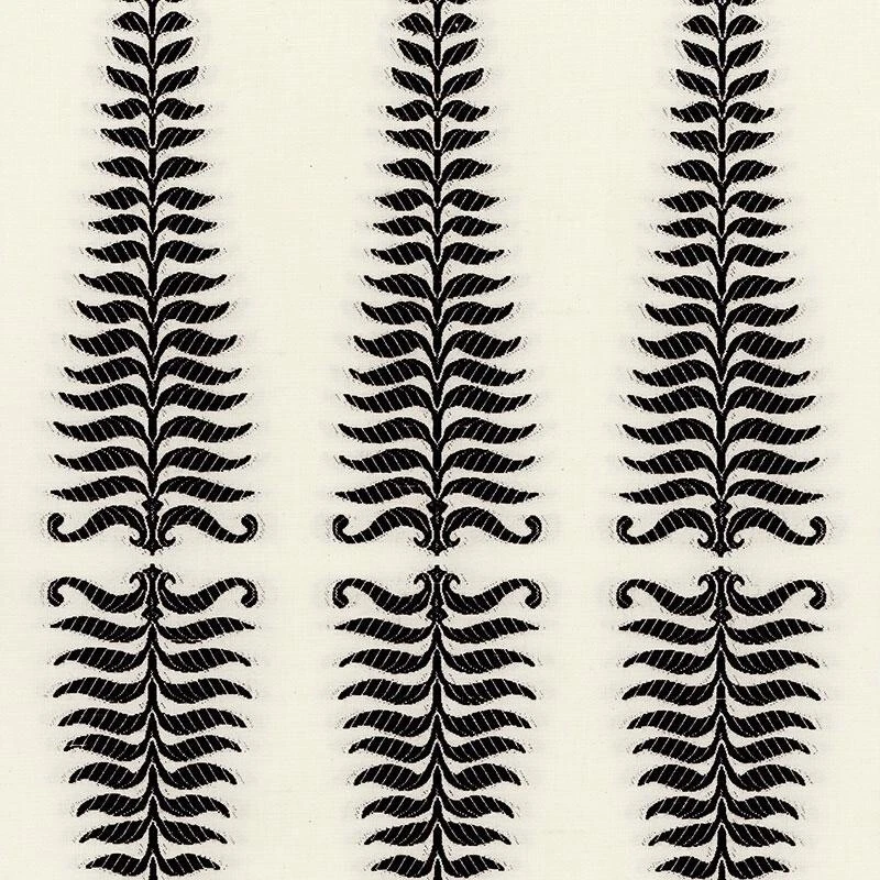2.5 Yards Schumacher Fern Tree Noir Cream Fabric - Image 3 of 4