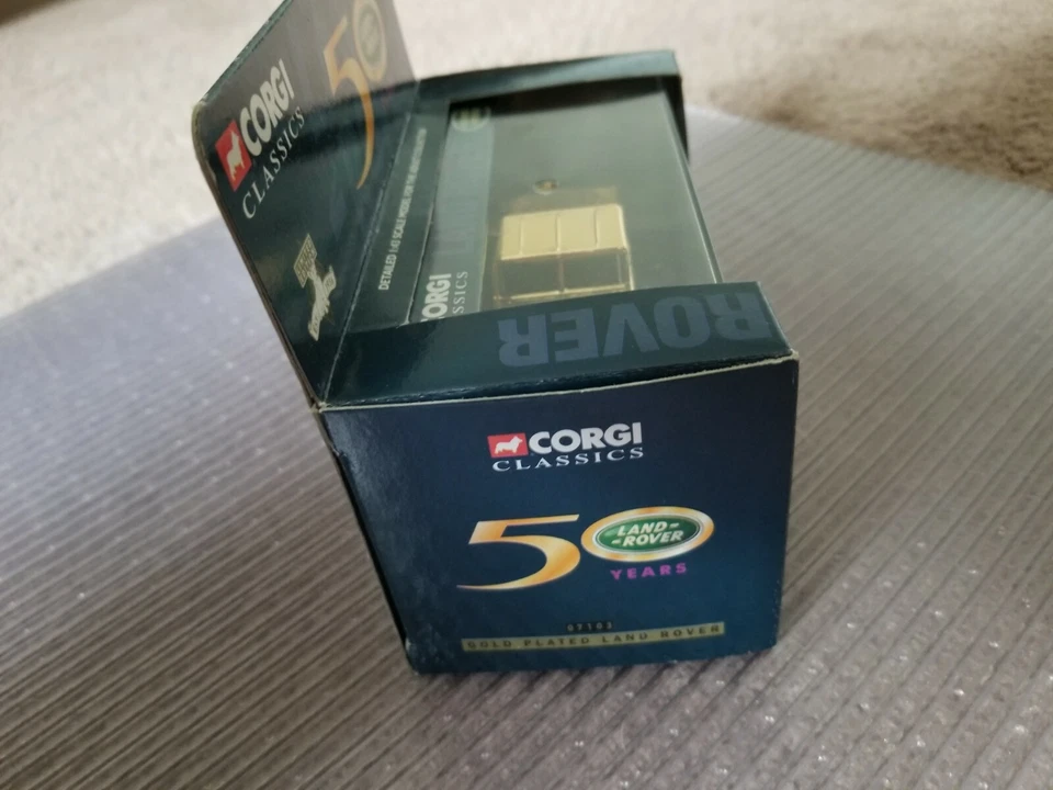 CORGI CLASSICS 07103 50TH ANNIVERSARY GOLD PLATED LAND ROVER AND BOX - Image 3 of 4