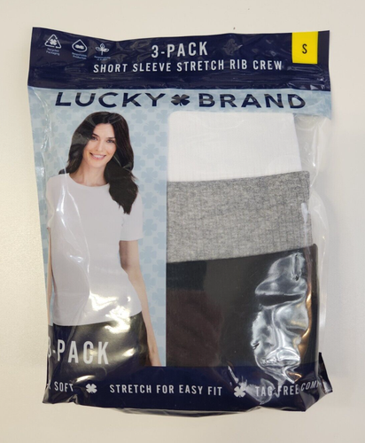 Pack de 3 chemises femmes LUCKY BRAND taille S manches courtes détendues extensibles neuves dans leur emballage - Photo 1/2