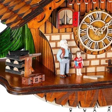 Cuckoo Clock Traditional Chalet Black Forest House Clock Handcrafted Wooden Wall