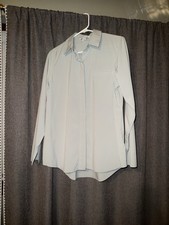 Athleta Urbanite Top Button Down City Stripe Coast Grey Size Small Never Worn