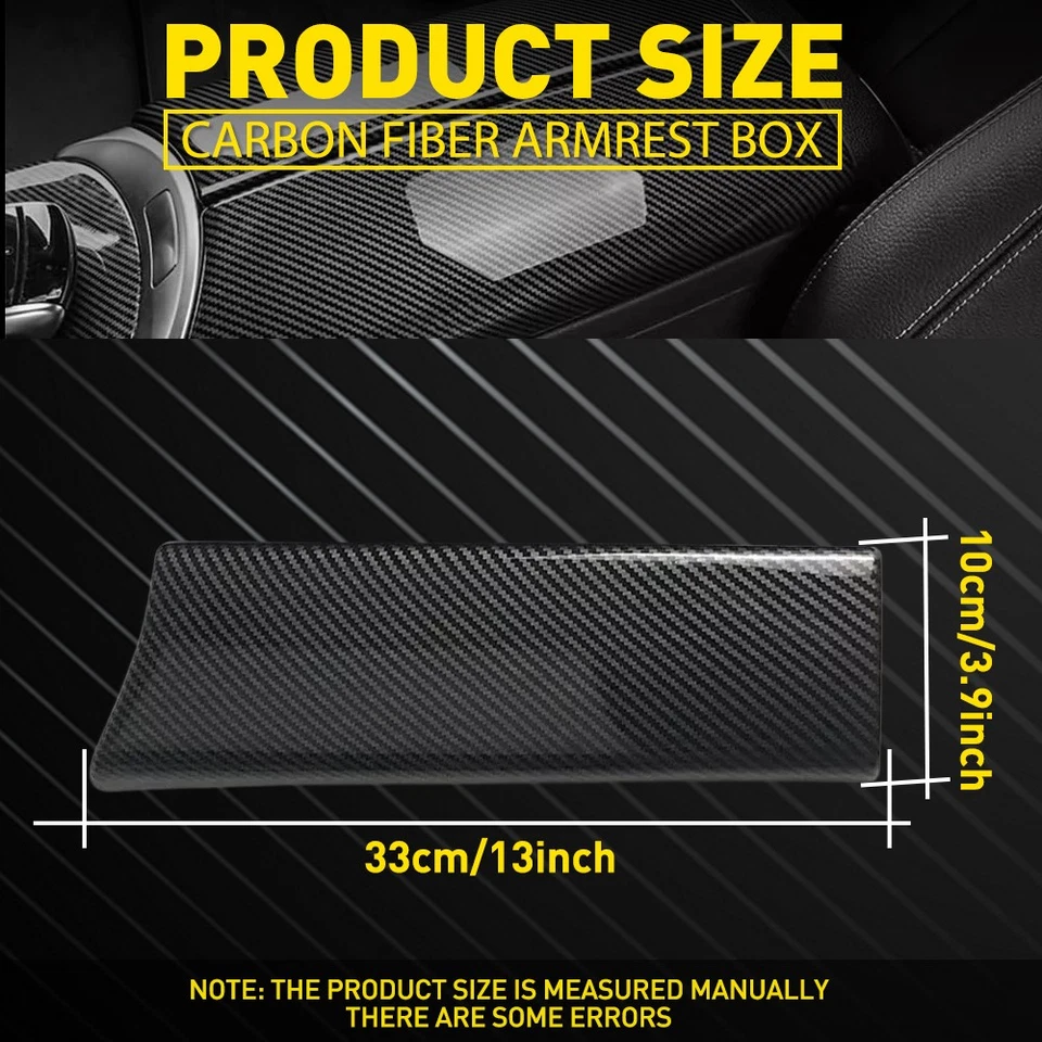 Carbon Fiber Sport Trim Armrest Box Cover For Mercedes Benz C W205 2015-20 1~10X Foto 2 de 4