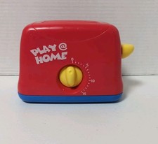Kids Pretend Toaster Play Kitchen Toy. Toast Pops Up, Timer Red Play  Home