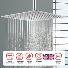 8/10/12 Inch Rainfall Shower Heads Stainless Steel Square Chrome Bath Showerhead