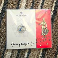 Mary Poppins 2025 UK 50p Brilliant Uncirculated Colour Coin. Limited Edition