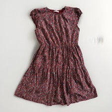 Ditsy Floral Mini Dress Cap Sleeve A Line Tiered Elastic Cottagecore Prairie S