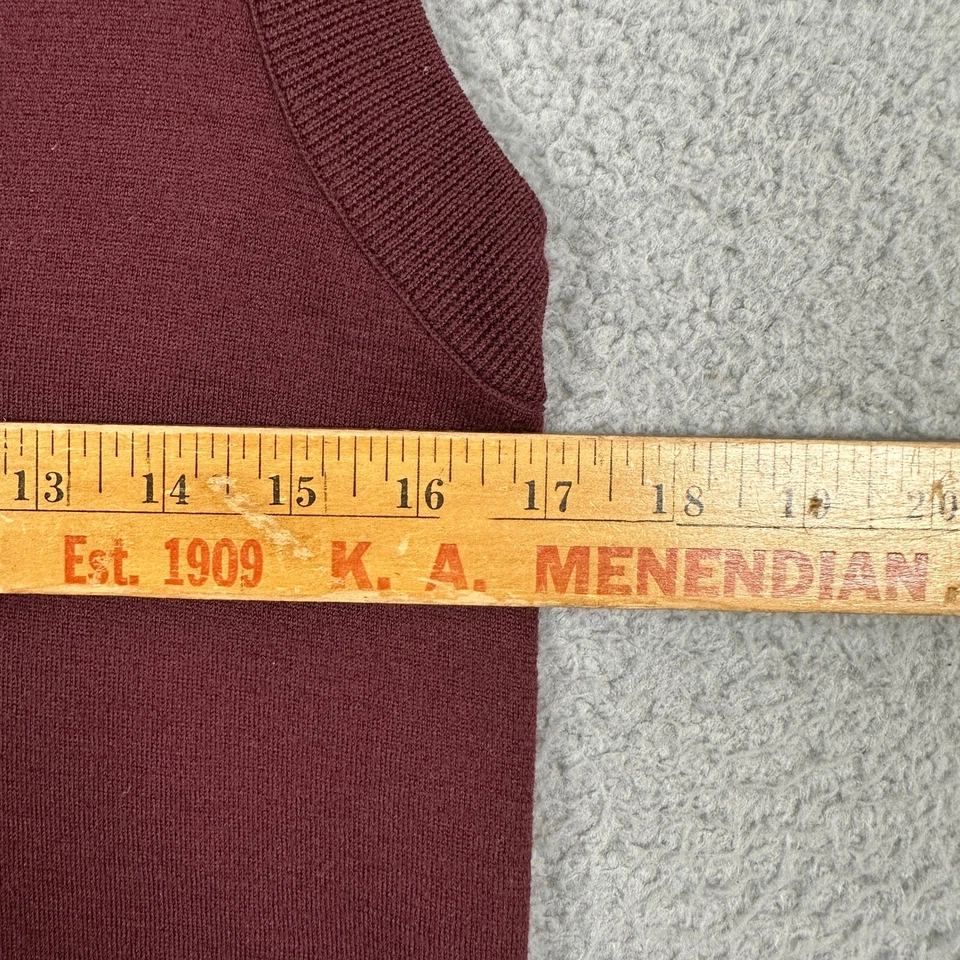 Theory Wool Blend Vest Sweater Womens Medium Maroon Sleeveless V-Neck Stretch - Image 4 of 4