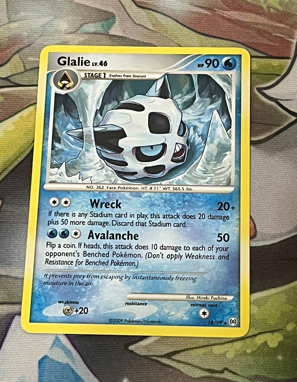 Glalie 18/99 2009 Arceus Rare  Pokemon Card LP/NM