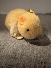 Vintage 1960s Small Steiff Golden Hamster with Button Ear Tag 3 1/2 Inch German