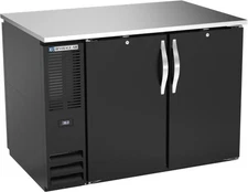 Beverage Air 48" Two-Section Black Pass-Thru Solid Door Back Bar Cabinet