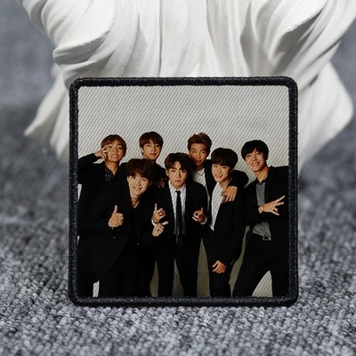 BTS Patch Sew/Iron on with Embroidered Border for Hats, Shirts, Jackets.