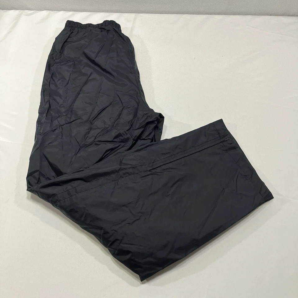 Vintage Y2K Nike Black Track Pants Mens Large Windbreaker Baggy Ankle Zip - Image 2 of 4