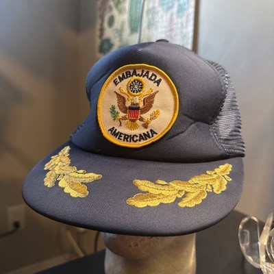 VTG American Embassy Hat Latin America Embajada Americana Diplomat Snapback Cap