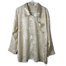 Victoria  s Secret Womens Sleep Shirt Vintage Satin Jacquard Medium