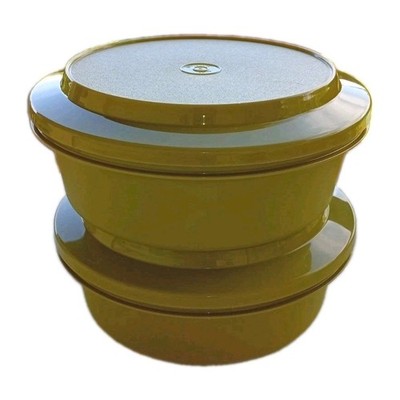 Vintage Tupperware Seal-N-Serve 1346 2er Set Olivgrün Made in Belgium