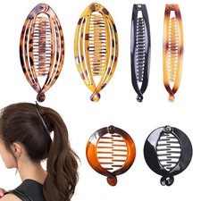Banana Hair Clips Vintage Classic Hair Comb Clips Fish Shap Ponytail Hair 6 pcs