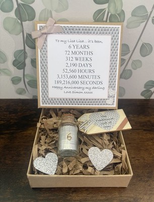Personalised 6th Year Wedding Anniversary Milestone Handmade