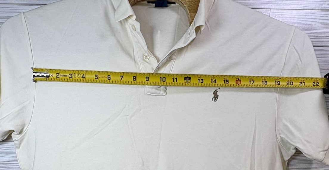 Polo Ralph Lauren Men’s Off White Cream Color Button Casual Polo Sz Lg thumbnail 8