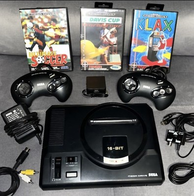Sega Mega Drive Konsole + 2 Controller + HDMI 1080p + Original Kabel + 3 Spiele