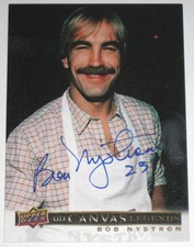 BOB NYSTROM SIGNED 20-21 UPPER DECK UD CANVAS LEGENDS ISLANDERS CARD AUTOGRAPH!!