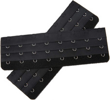 Bra Extender Ladies Bra Strap Extension 8 Hook 3 Rows Buckle Adjustable 2pcs