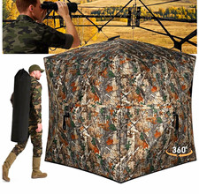 2-3 Person Hub Hunting Blind Brush Camo Waterproof Windproof w/ Window 58x58x66