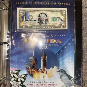 Colorized Uncirculated $2 Dollar Bill The State Of Florida