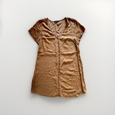 Madewell Camel Short Sleeve  Button-Down Dress XL