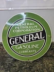 Vintage Round General Petroleum Corp / Gasoline Porcelain REPRO Sign (lot 161)
